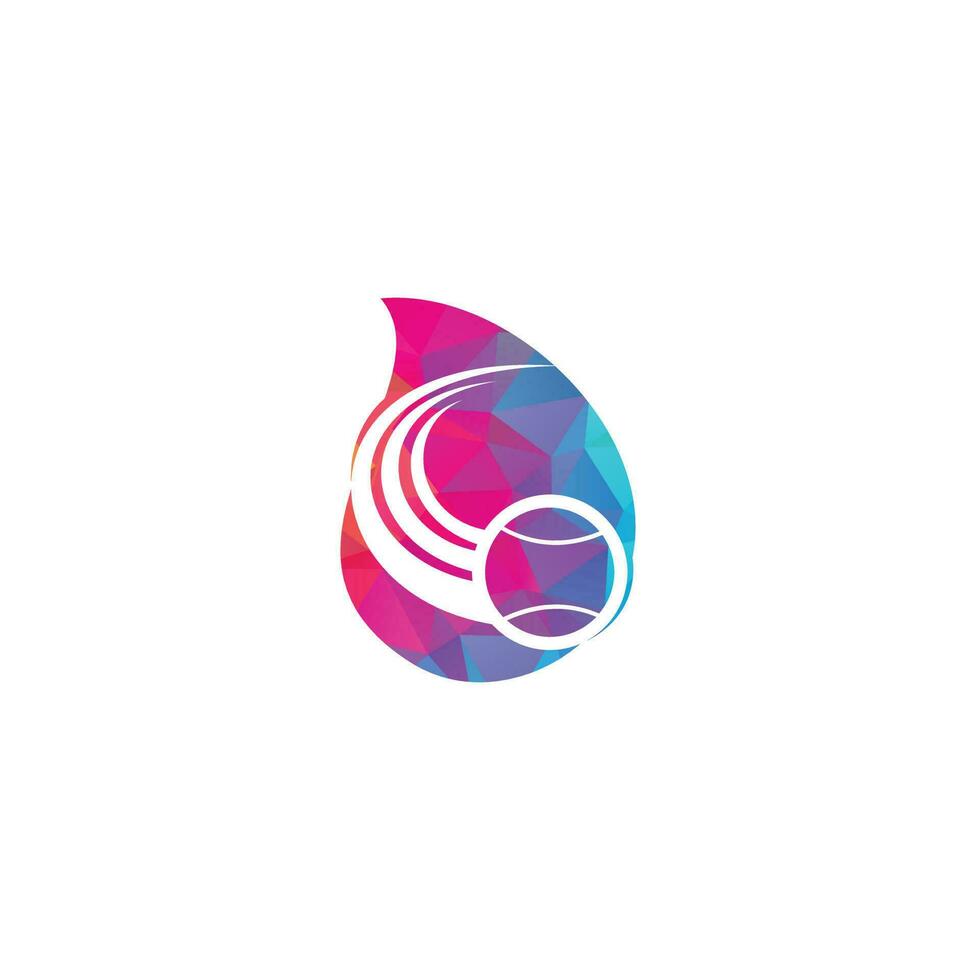 logo de concept de forme de goutte de balle de tennis. création de logo de tennis vecteur