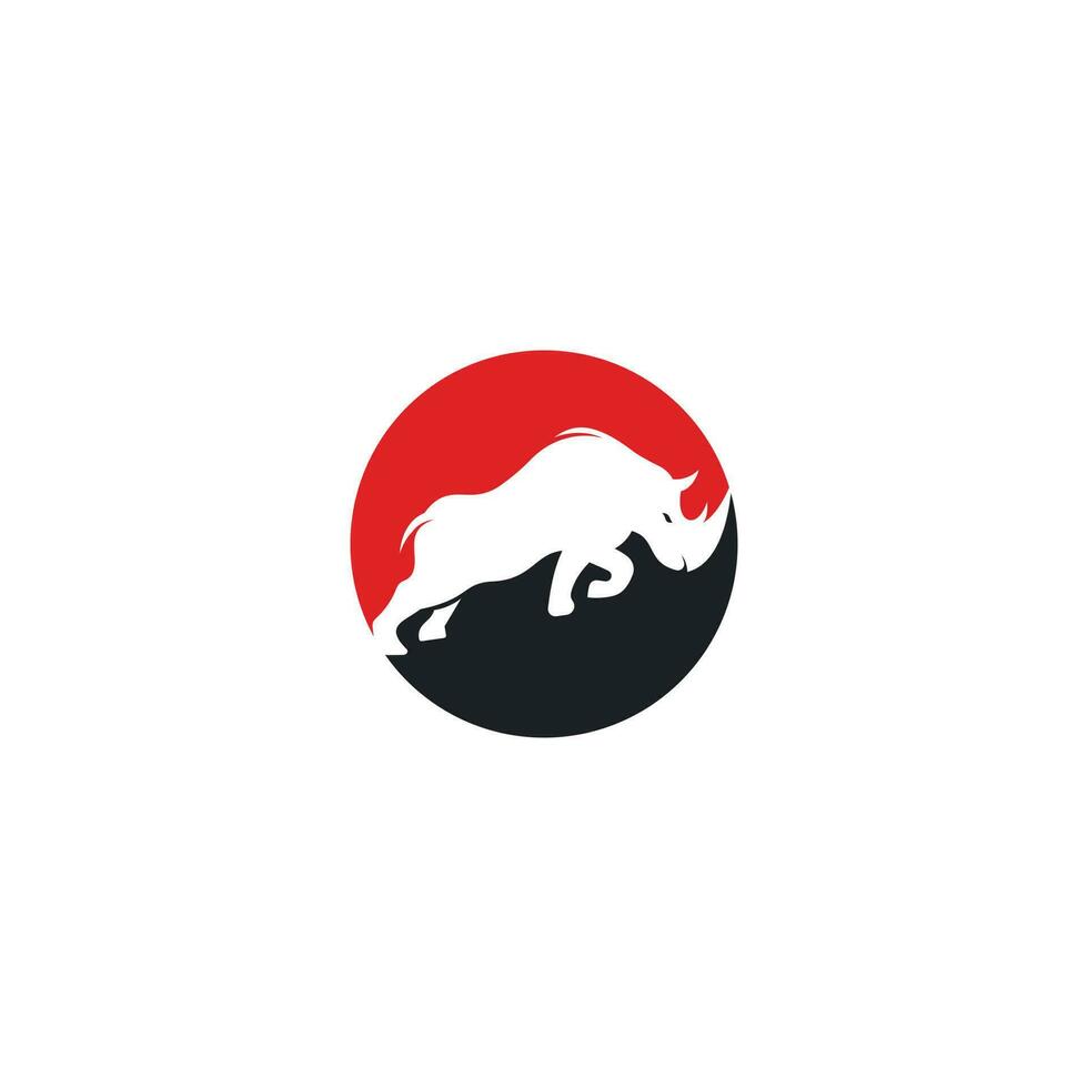 conception de vecteur de logo de rhinocéros. logo de rhinocéros pour club de sport ou équipe. logo de rhinocéros en colère