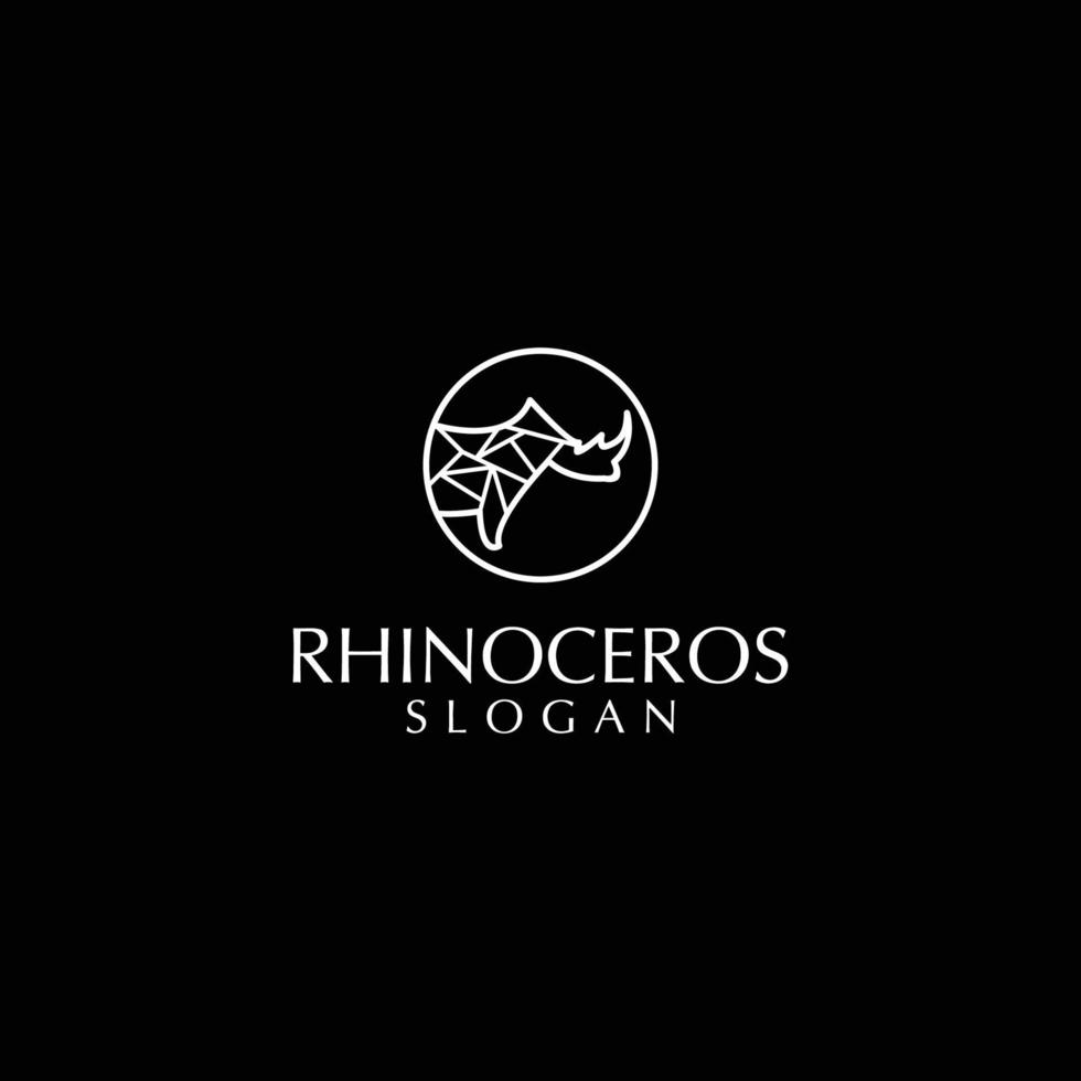 modèle de conception d'icône vectorielle de logo polygonal de rhinocéros de base vecteur