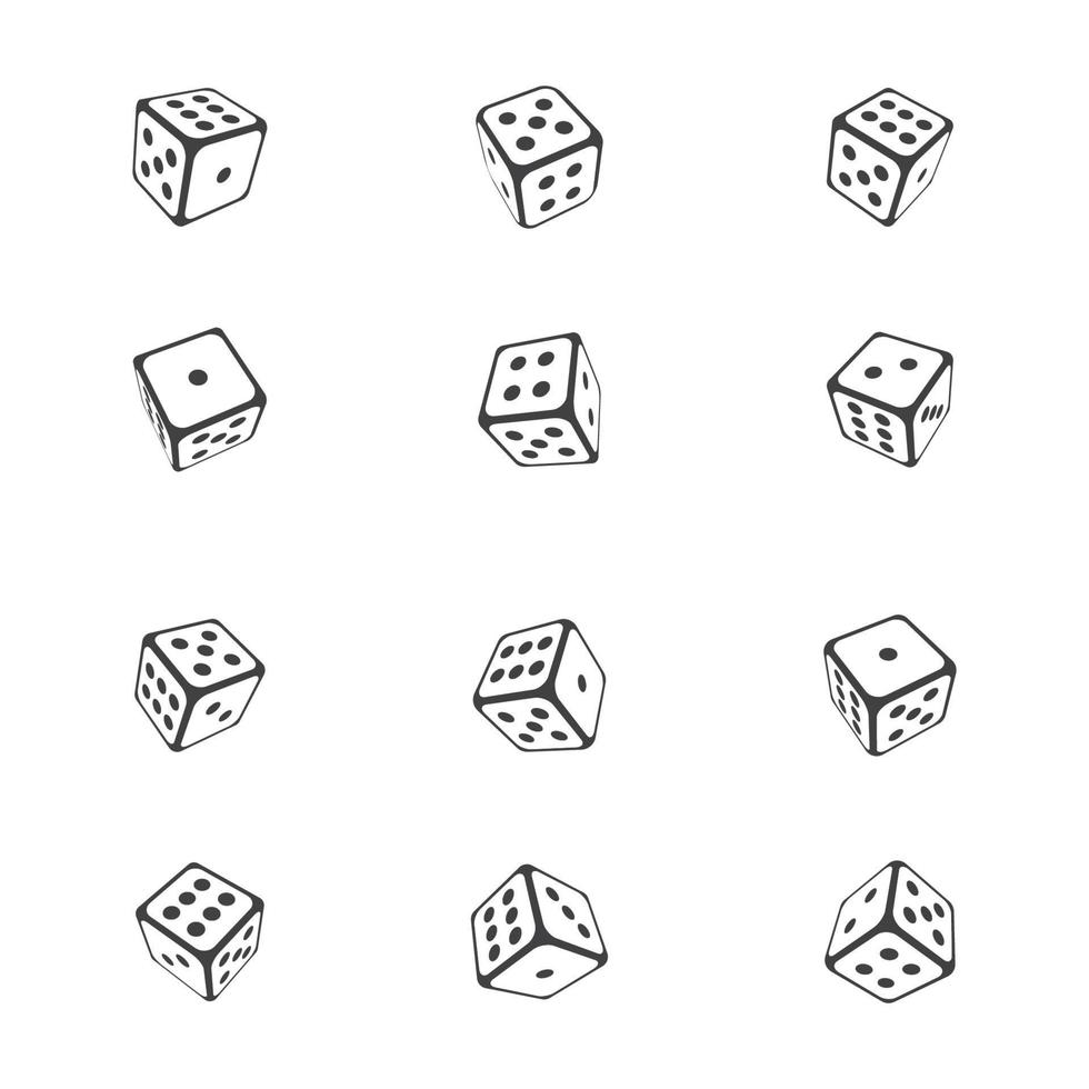 modèle de conception d'icône de vecteur de dés