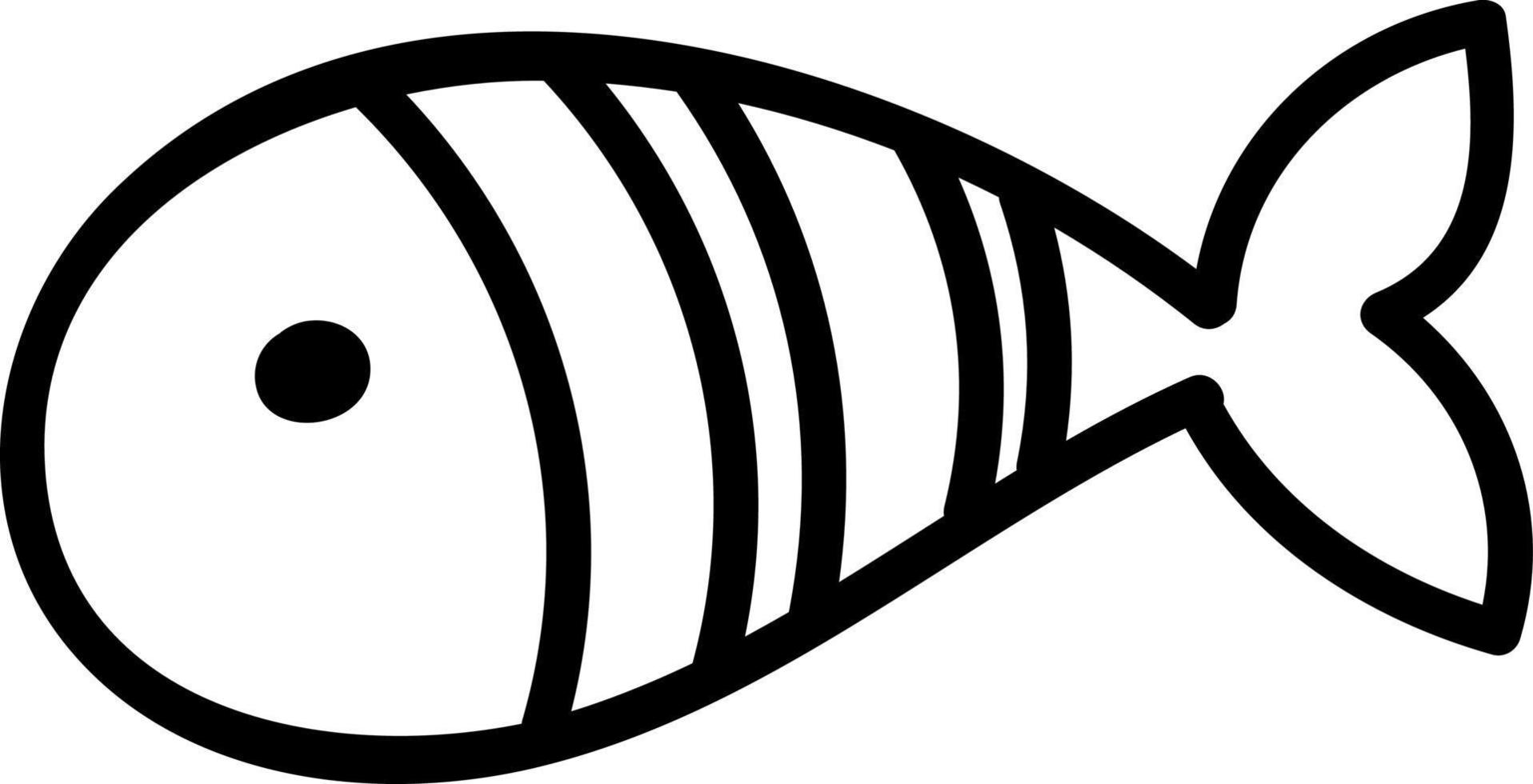 poisson blanc avec deux bandes et queue pointue, illustration, vecteur sur fond blanc.