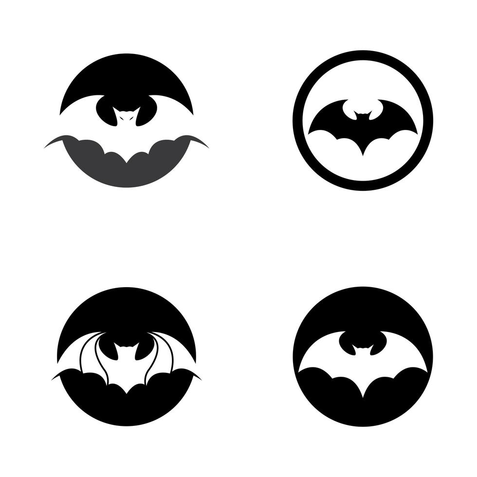 ensemble de conception de logo de chauve-souris vecteur