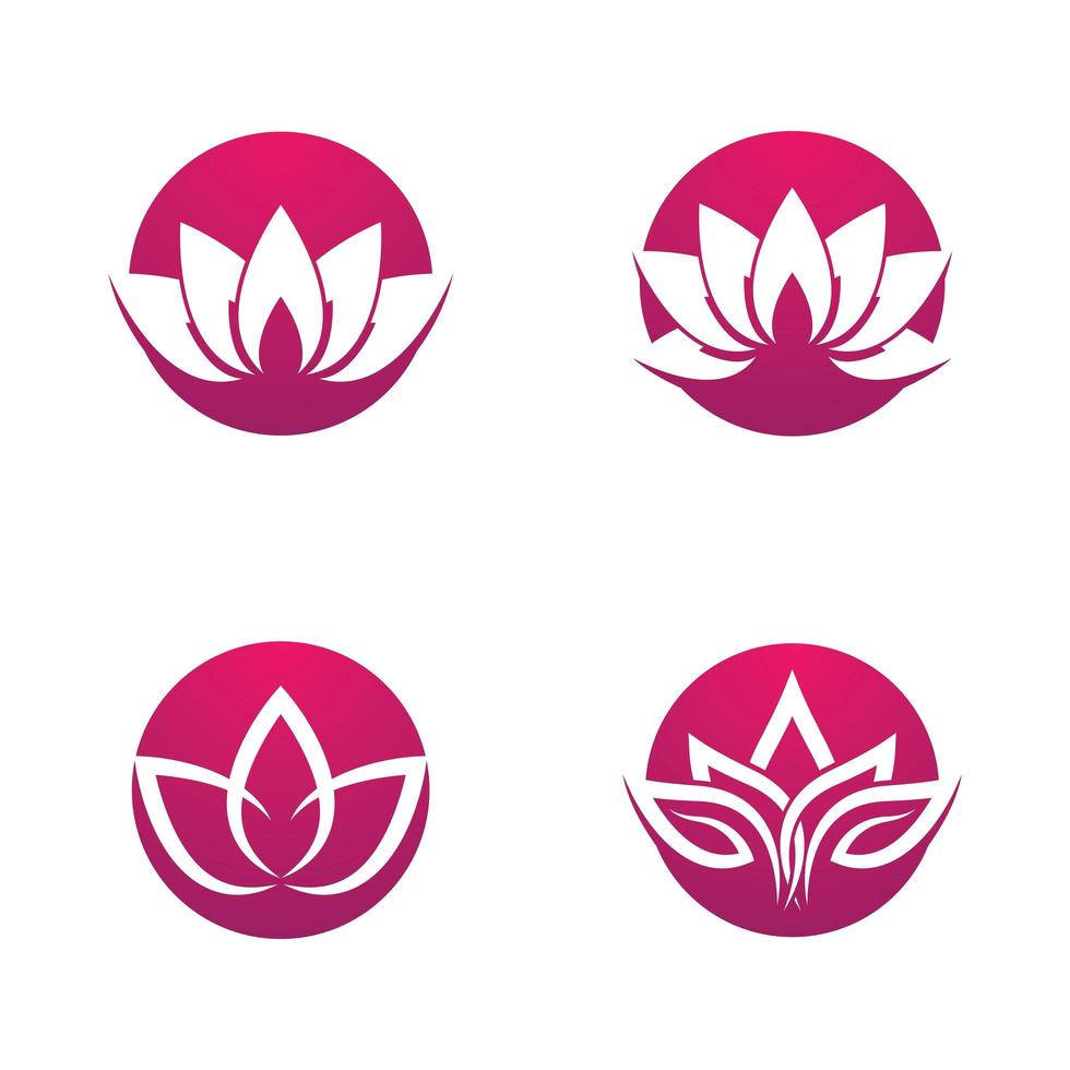 ensemble de logo de lotus de beauté vecteur