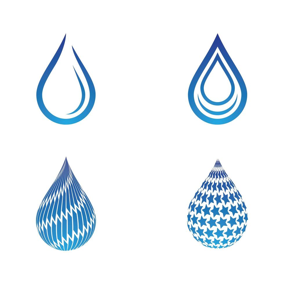 ensemble de logo goutte d'eau vecteur