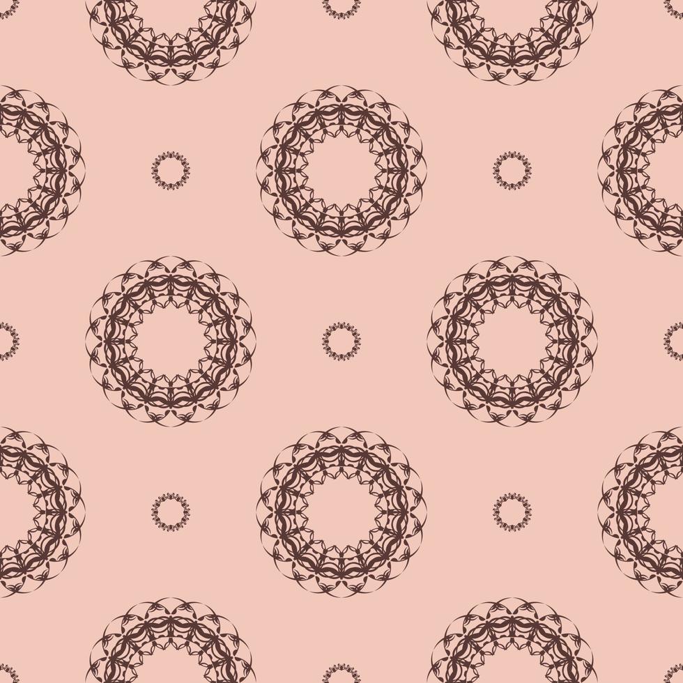 texture transparente vintage rose avec ornement. élément de conception. fond décoratif. décor de papier peint floral exquis. décor traditionnel sur fond rose. vecteur