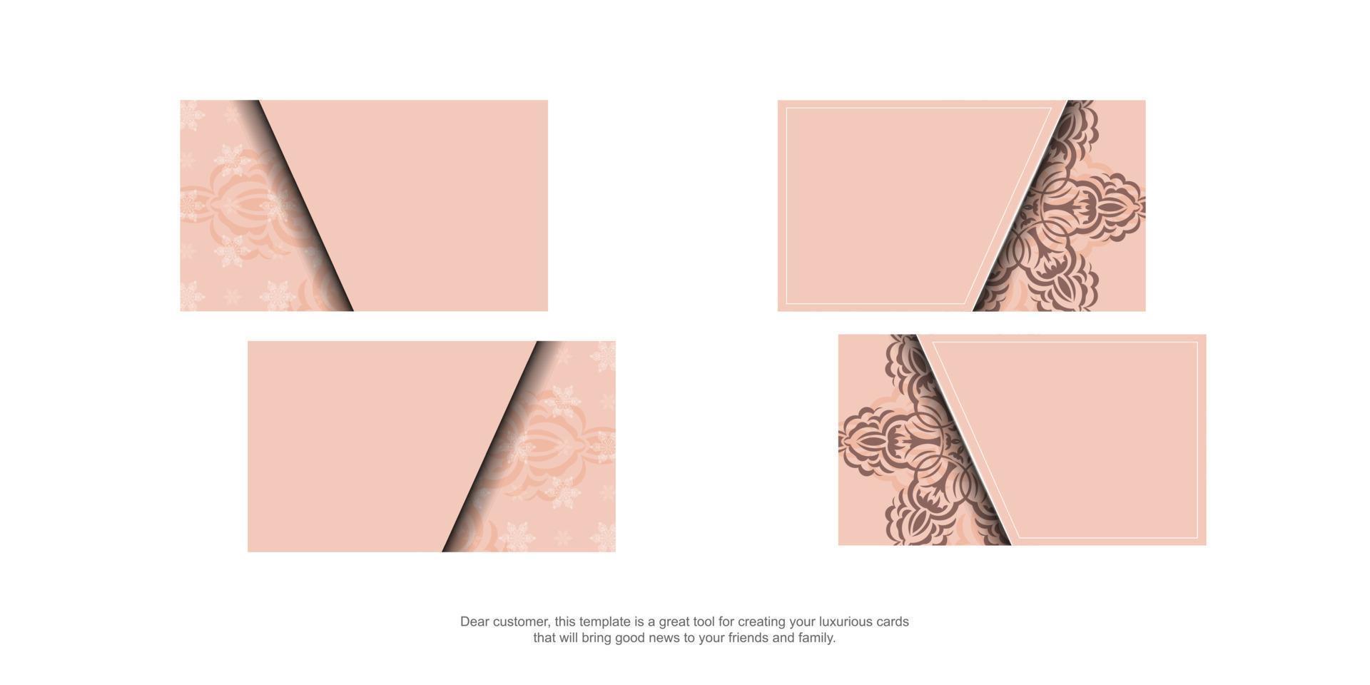 une brochure de mandala rose préparée pour la typographie. vecteur