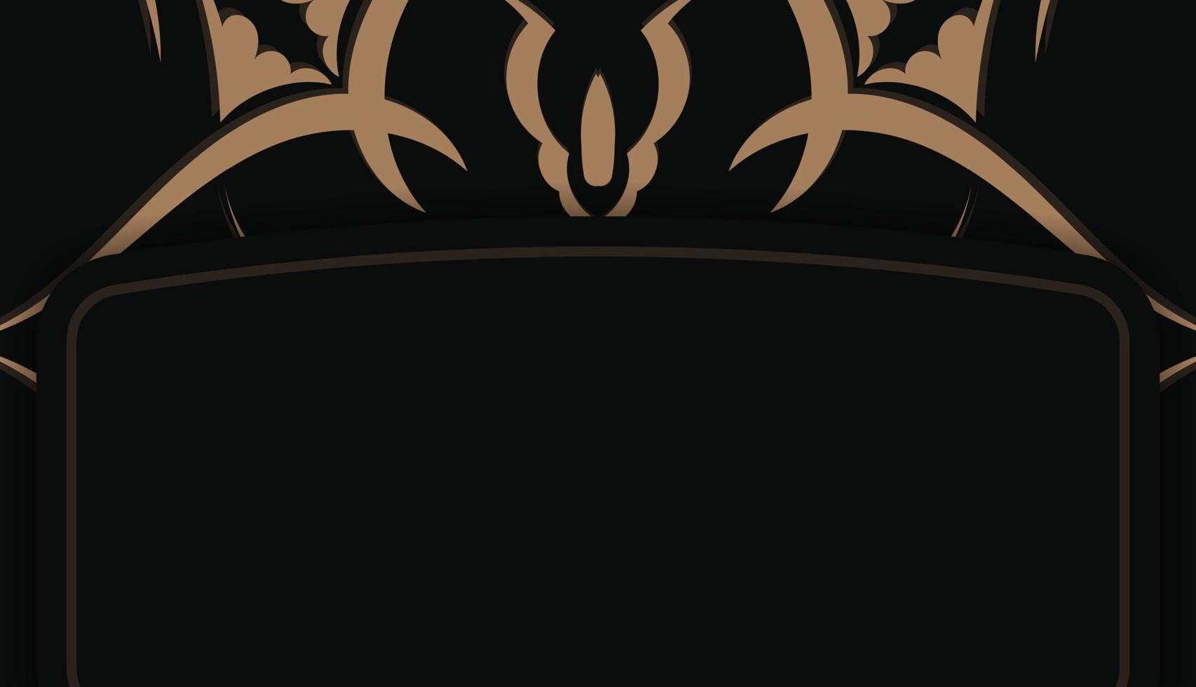 modèle de bannière noire avec motif marron vintage et espace pour votre logo vecteur