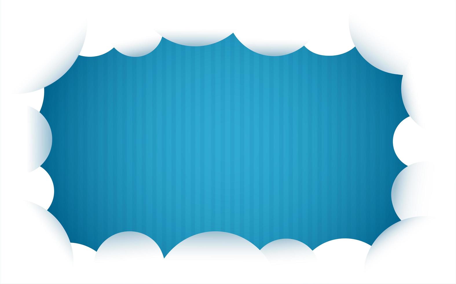 cadre de nuage sur fond rayé bleu vecteur