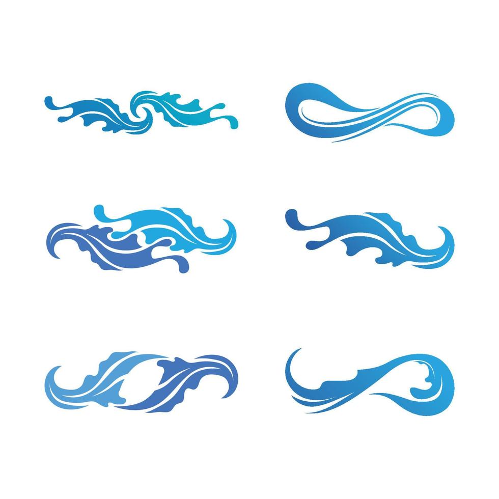 logo de forme ronde isolé. logotype de couleur bleue. image de l'eau qui coule. mer, océan, surface fluviale. vecteur