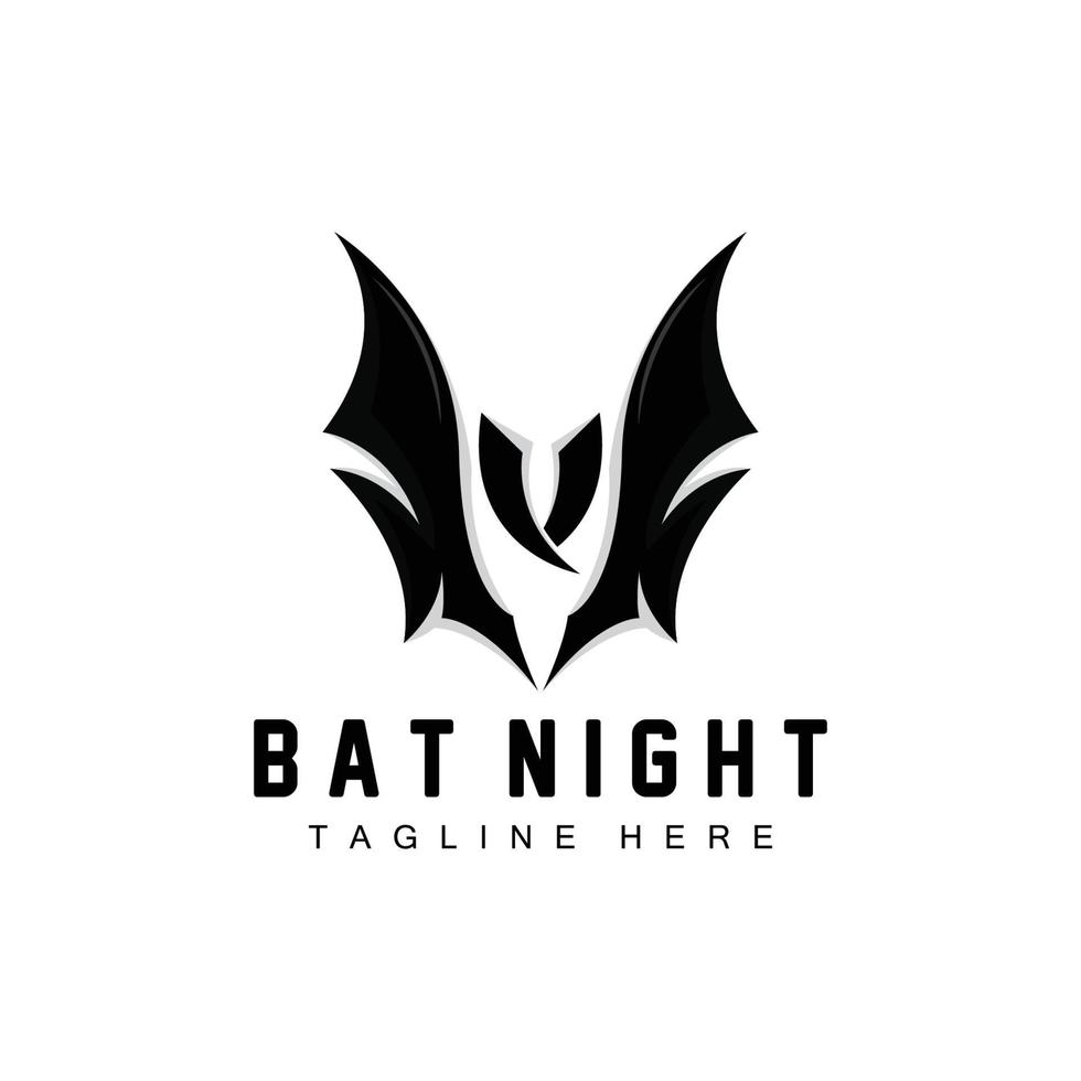 logo de chauve-souris, icône d'animal volant de nuit, vecteur d'entreprise, modèle d'halloween