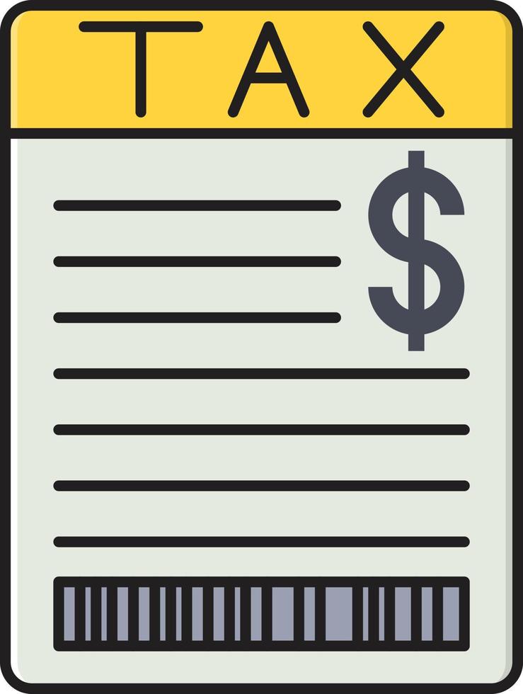 illustration vectorielle de facture d'impôt sur un fond. symboles de qualité premium. icônes vectorielles pour le concept et la conception graphique. vecteur