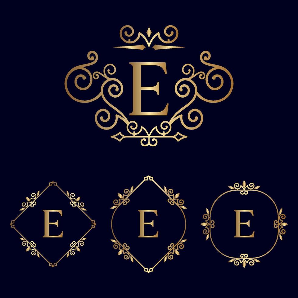 logo beauté royale or e vecteur