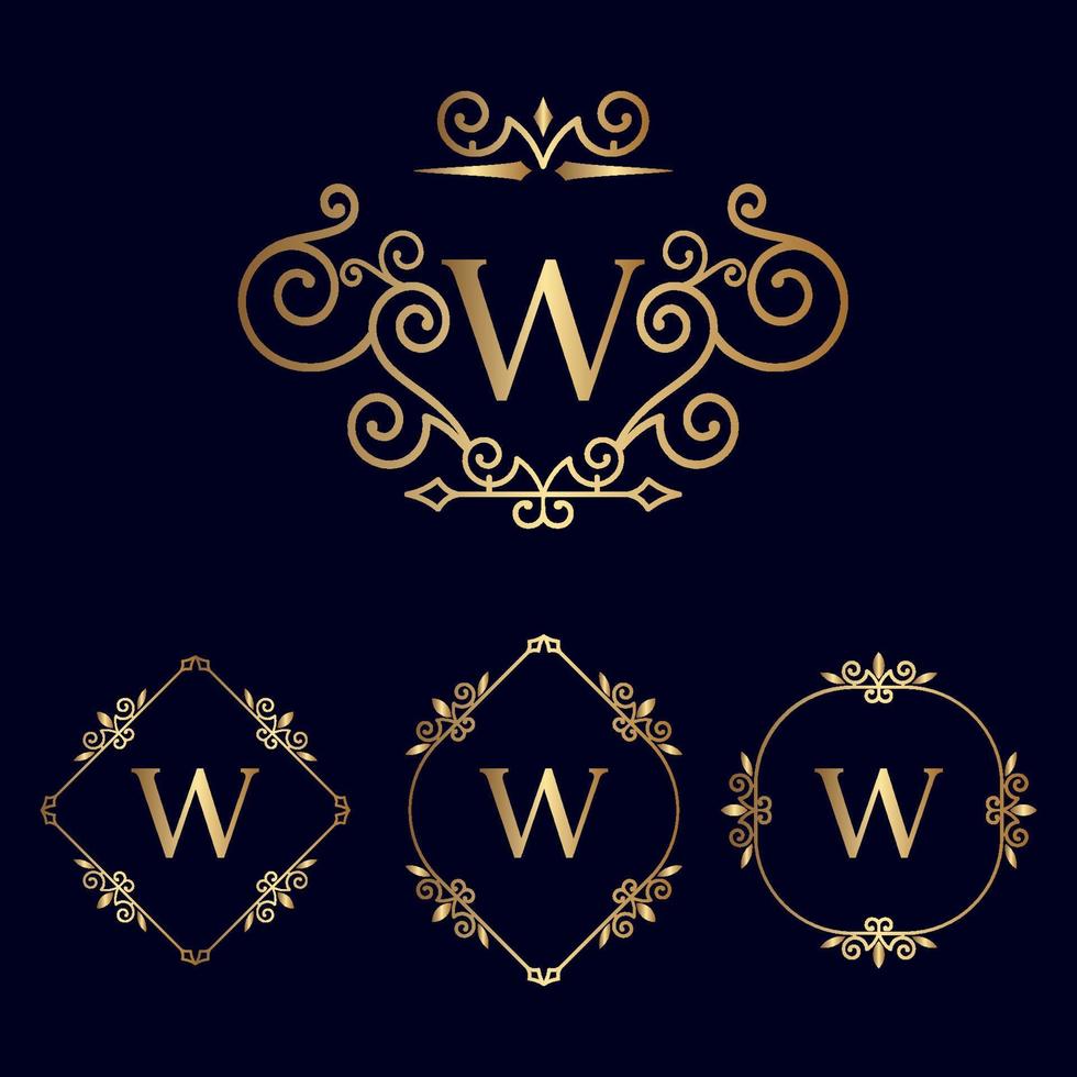 logo beauté royale or w vecteur