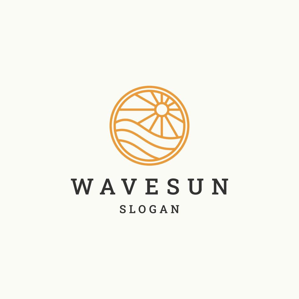 vague soleil logo icône modèle de conception illustration vectorielle vecteur