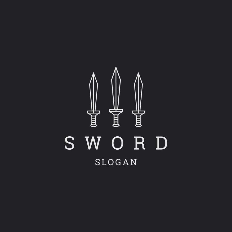 illustration vectorielle de modèle de conception d'icône de logo d'épée vecteur