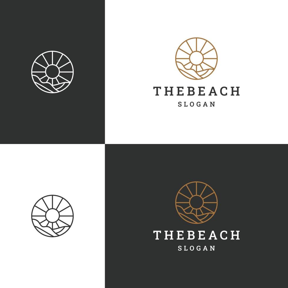 le modèle de conception d'icône de logo de plage vecteur