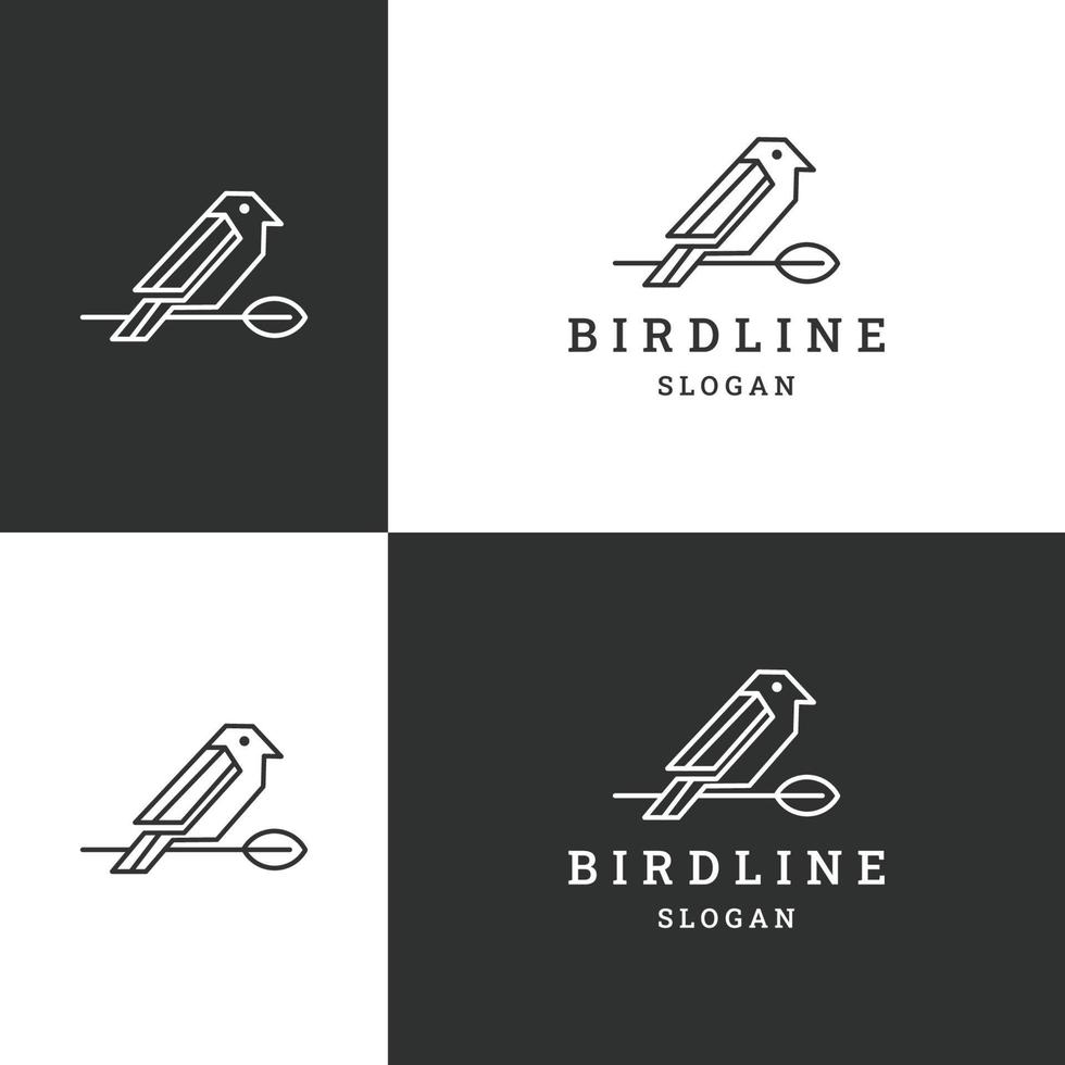 oiseau logo vecteur ligne contour monoline art icône