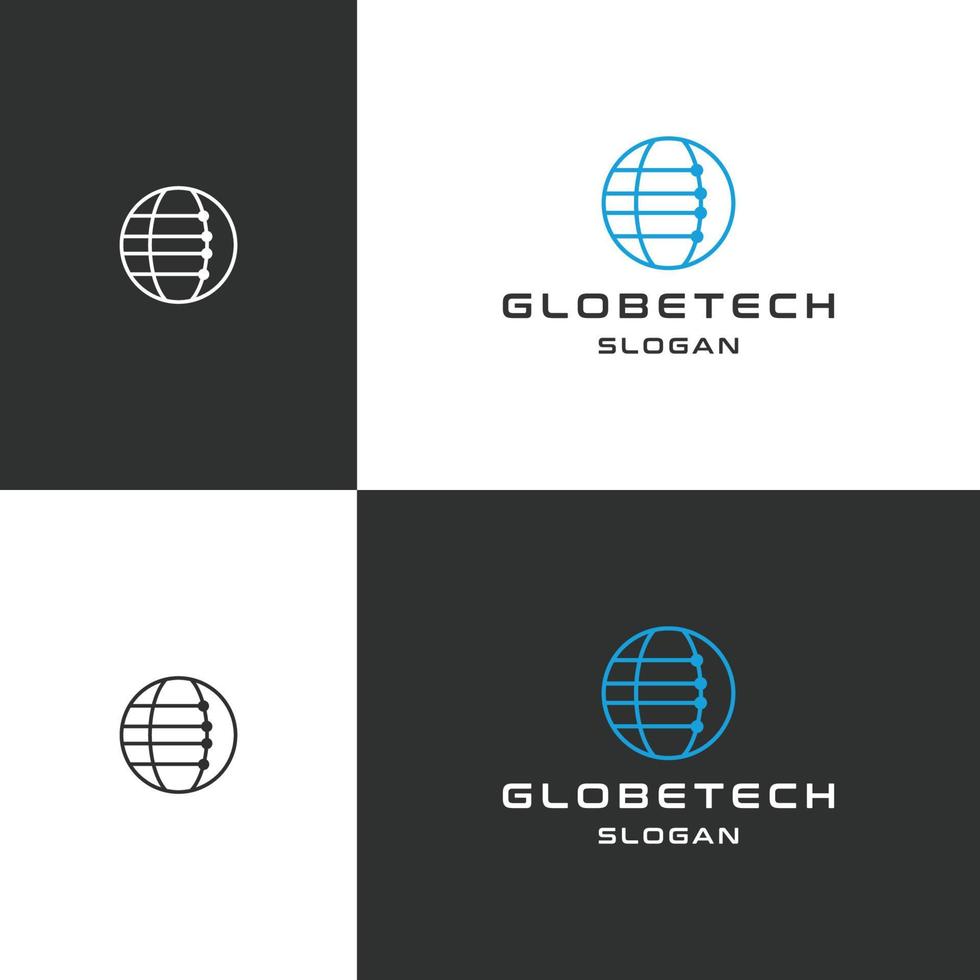 globe tech logo icône modèle de conception illustration vectorielle vecteur