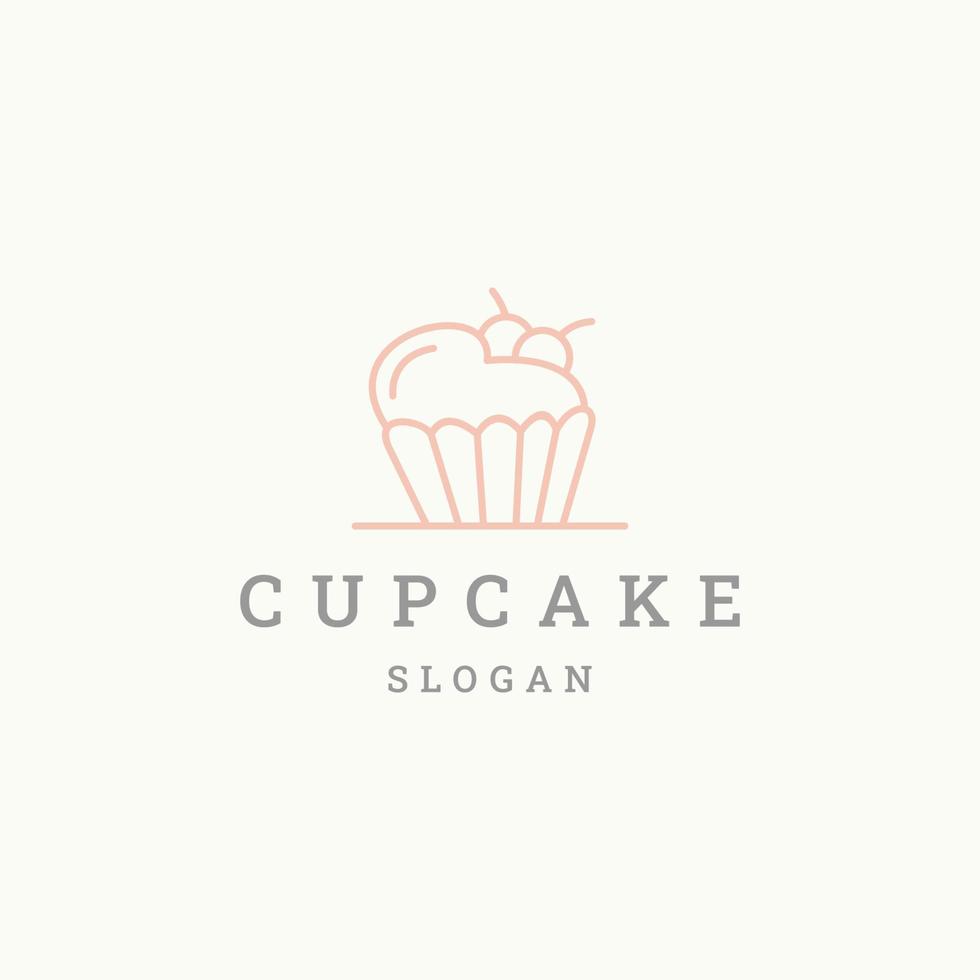 tasse gâteau logo icône modèle de conception illustration vectorielle vecteur