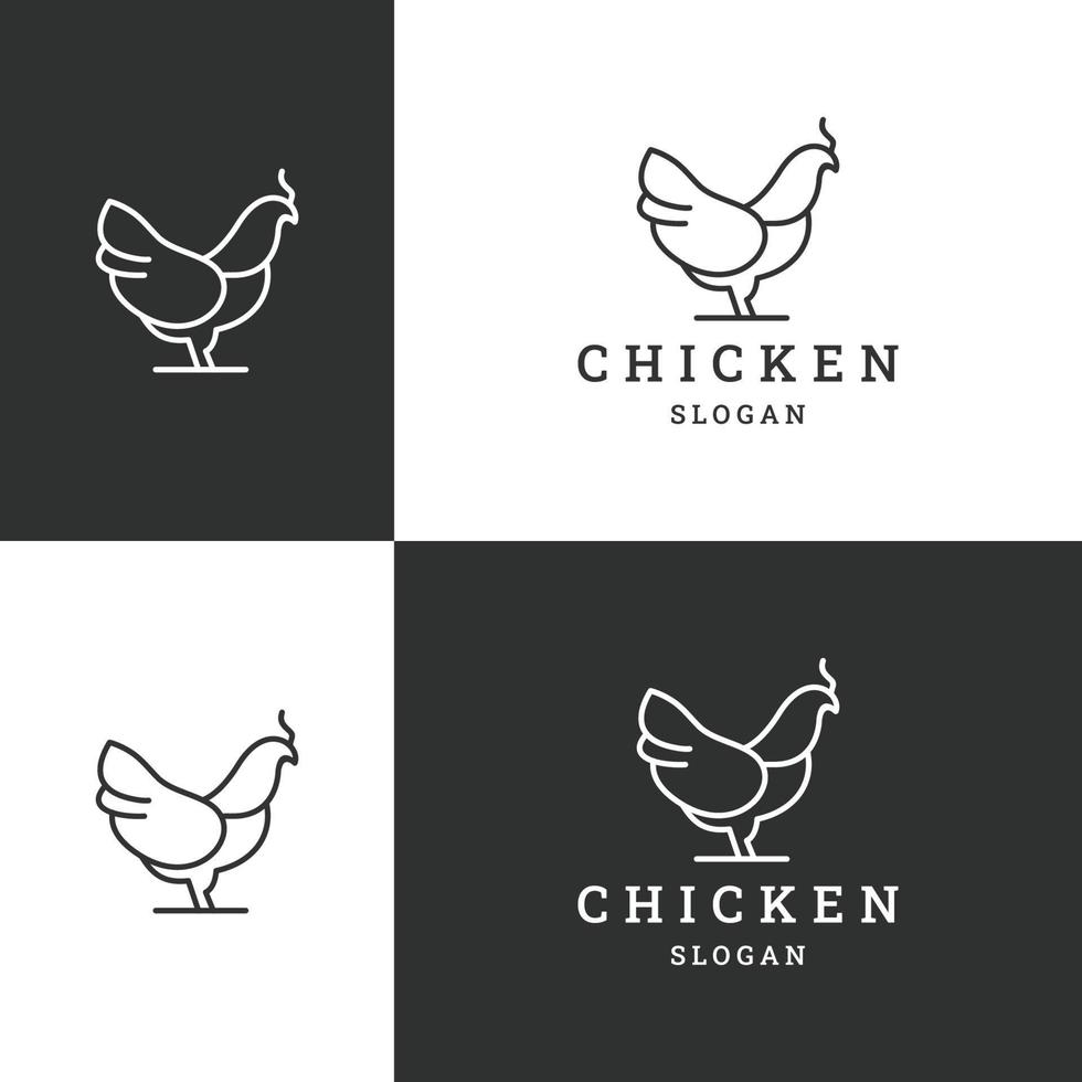poulet logo icône modèle de conception illustration vectorielle vecteur