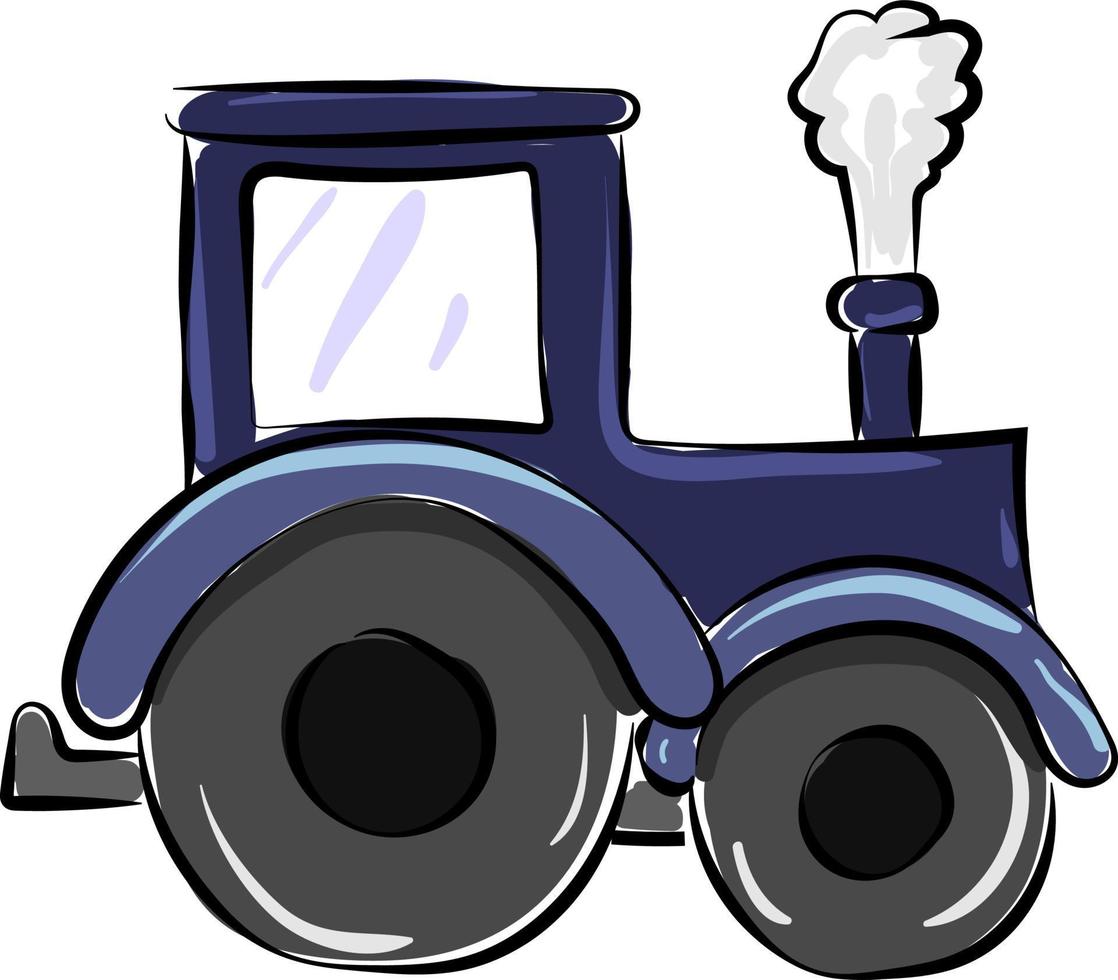 tracteur bleu, illustration, vecteur sur fond blanc.
