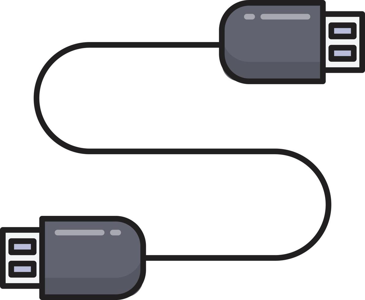 illustration vectorielle de câble usb sur fond.symboles de qualité premium.icônes vectorielles pour le concept et la conception graphique. vecteur