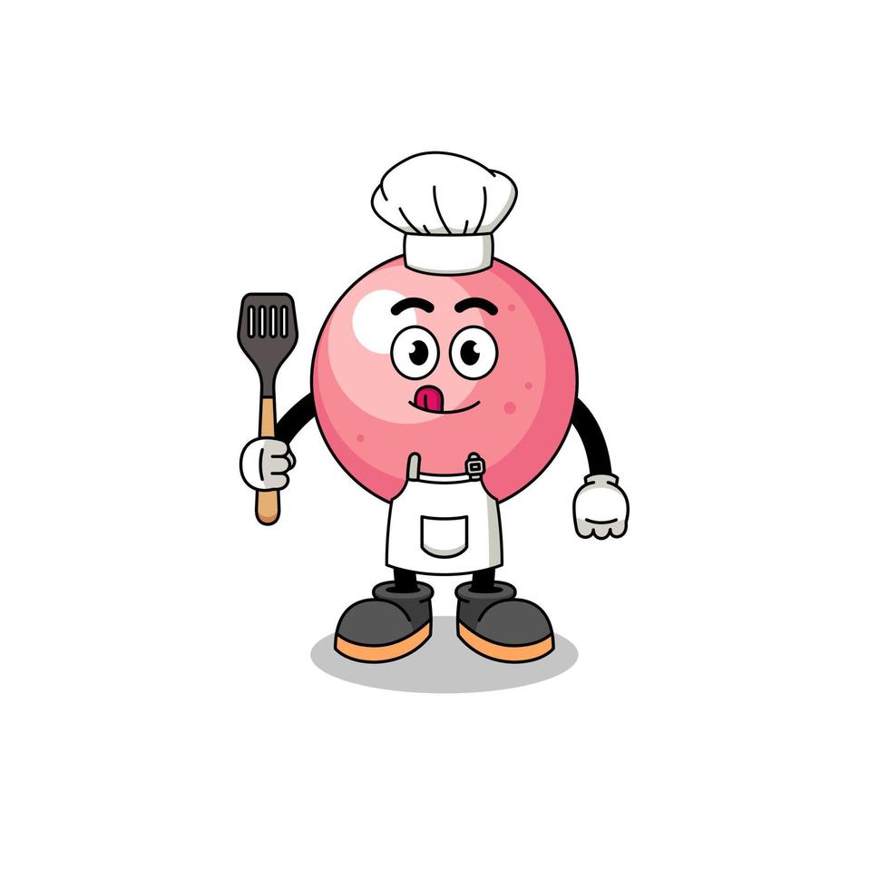 illustration de la mascotte du chef de boule de gomme vecteur