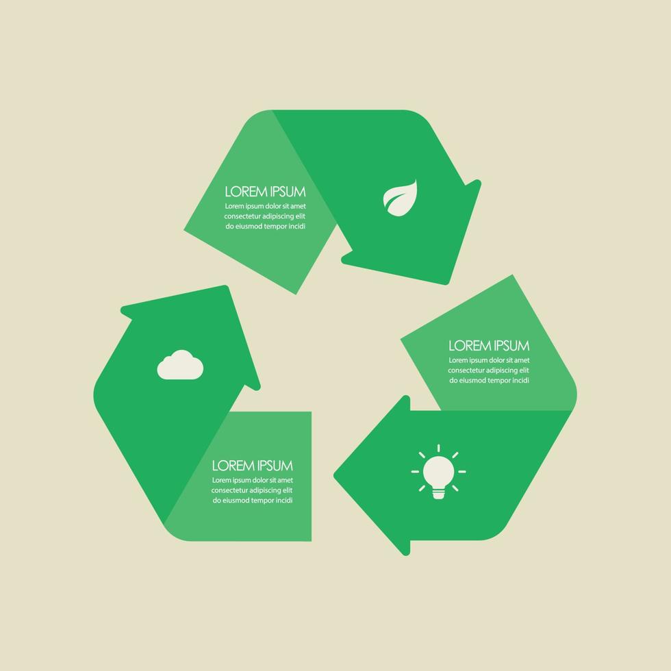 infographie de l'environnement symbole de recyclage vecteur