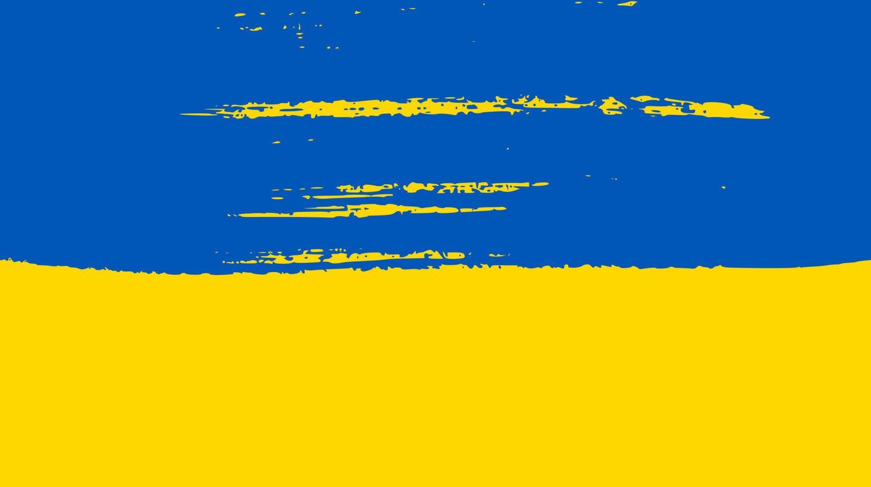drapeau national ukrainien dans le style grunge. peint avec un drapeau de coup de pinceau de l'ukraine. illustration vectorielle vecteur