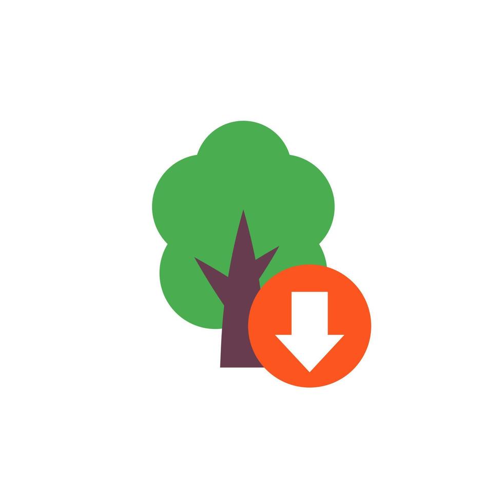 icône de vecteur de déforestation avec un arbre