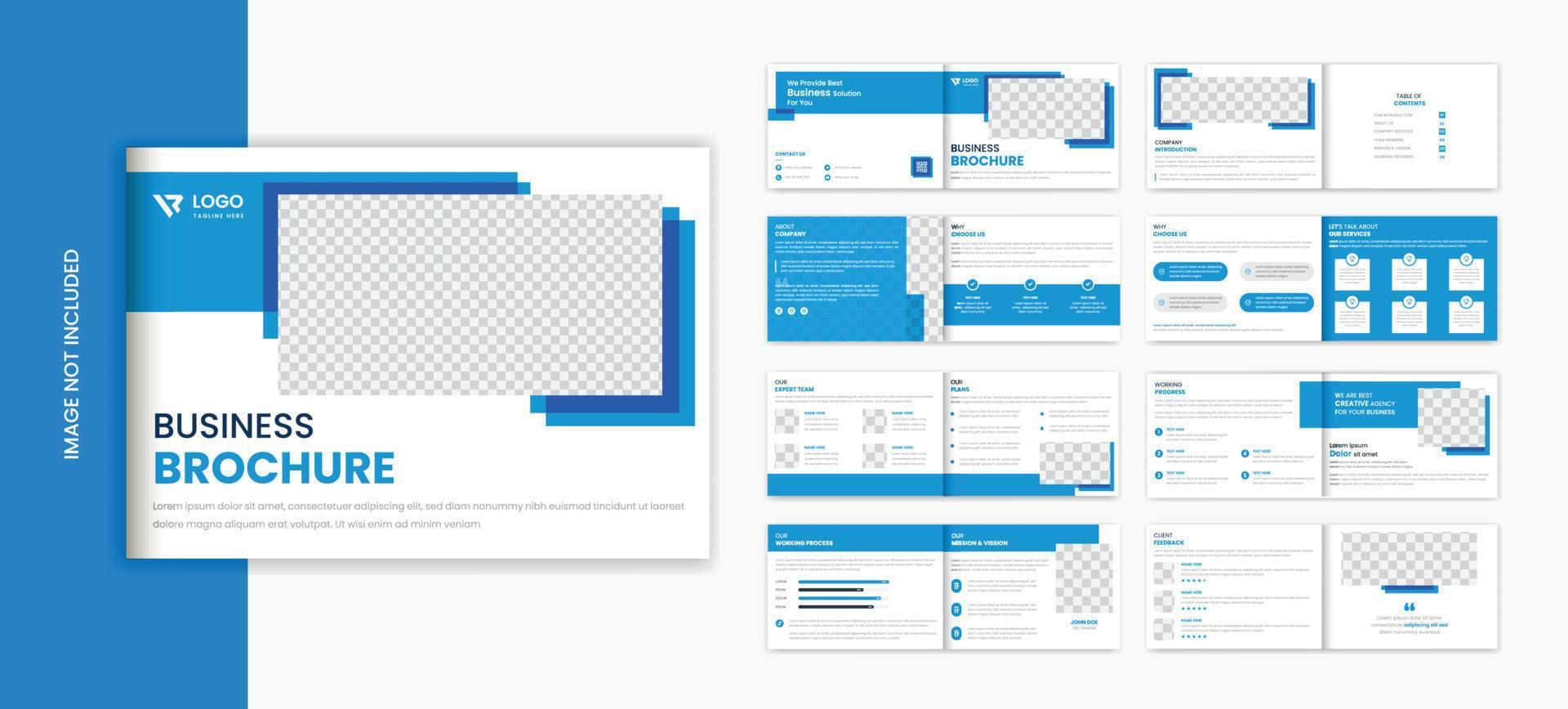 modèle de conception de brochure de 16 pages de paysage moderne, vecteur de brochure d'entreprise