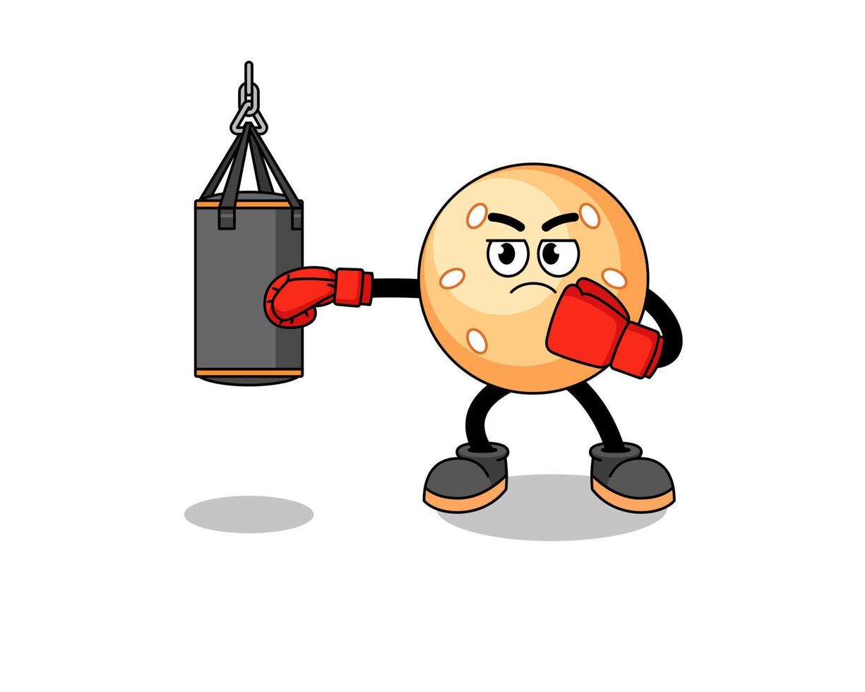 illustration du boxeur boule de sésame vecteur