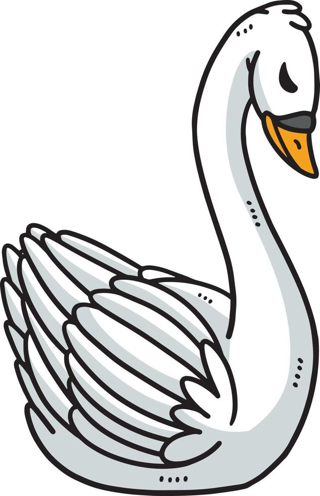 cygne dessin animé couleur clipart illustration vecteur