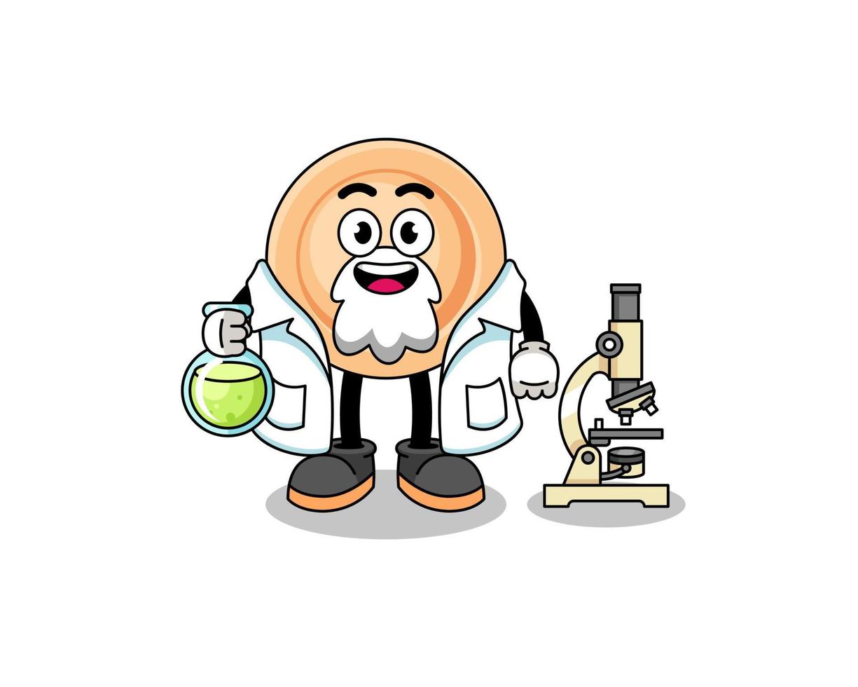 mascotte de bouton en tant que scientifique vecteur