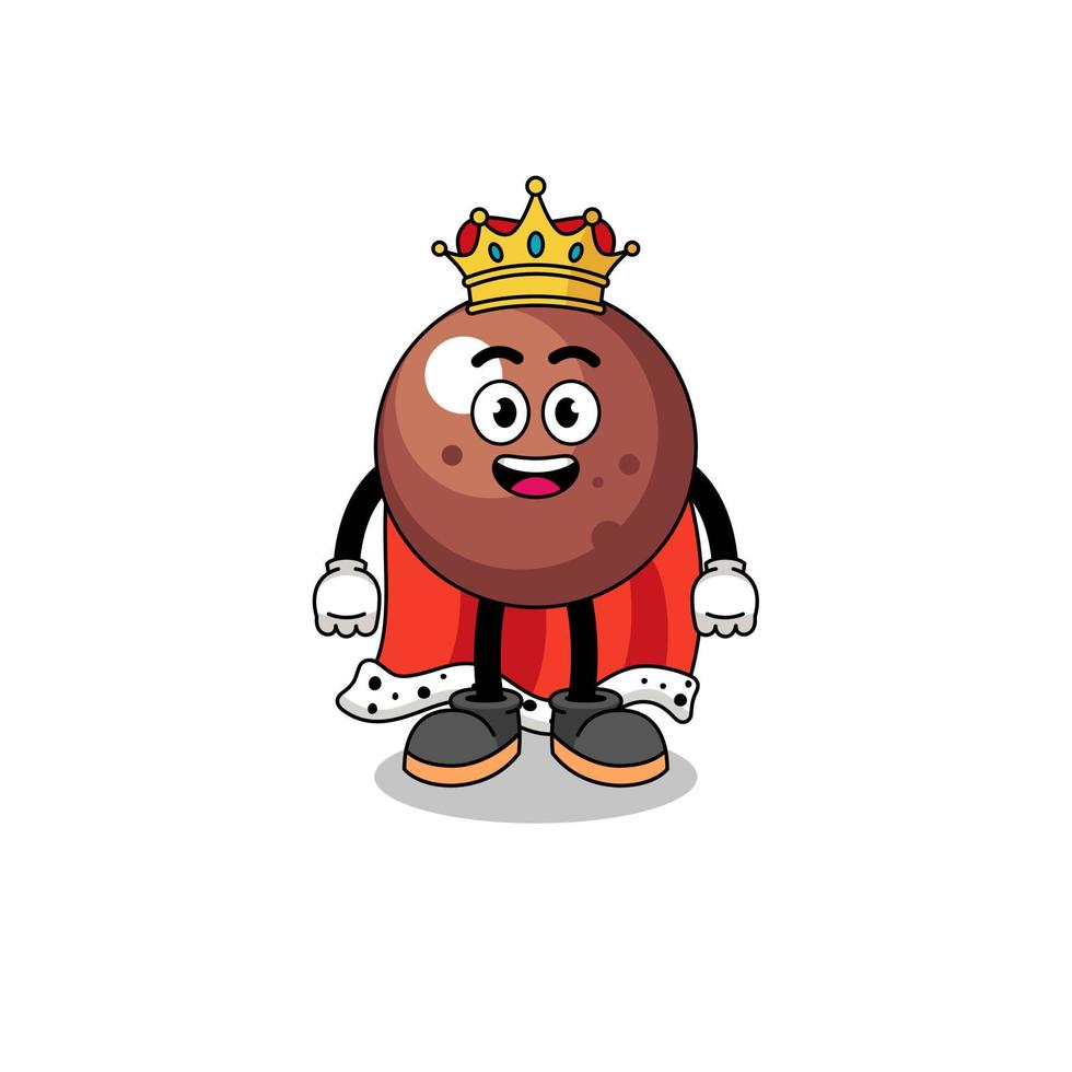 illustration de la mascotte du roi de la boule de chocolat vecteur