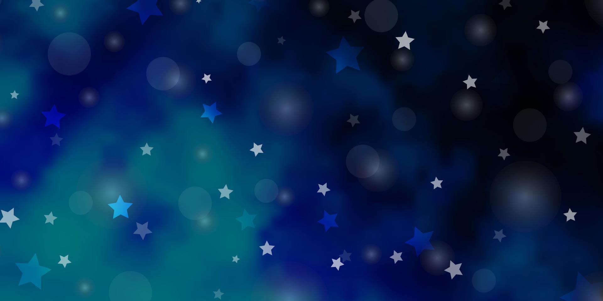 fond de vecteur bleu clair avec des cercles, des étoiles.