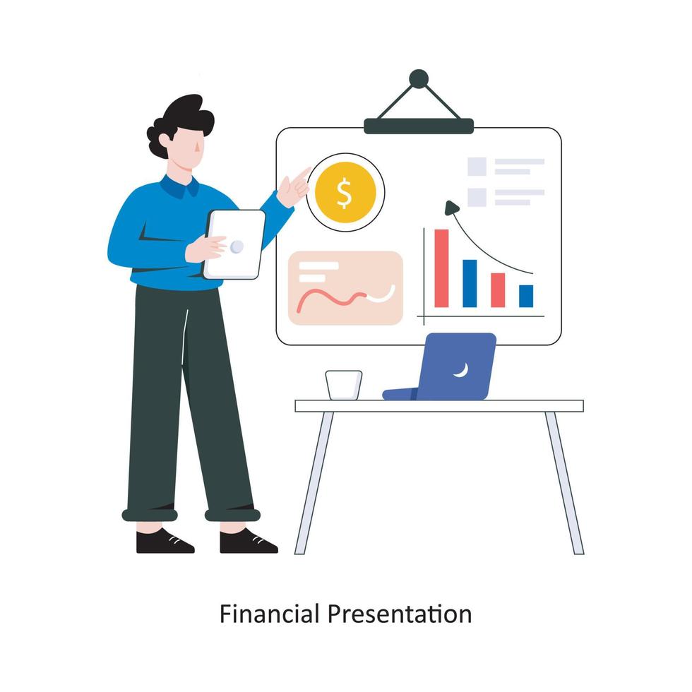 illustration vectorielle de présentation financière style plat design. illustration stock vecteur