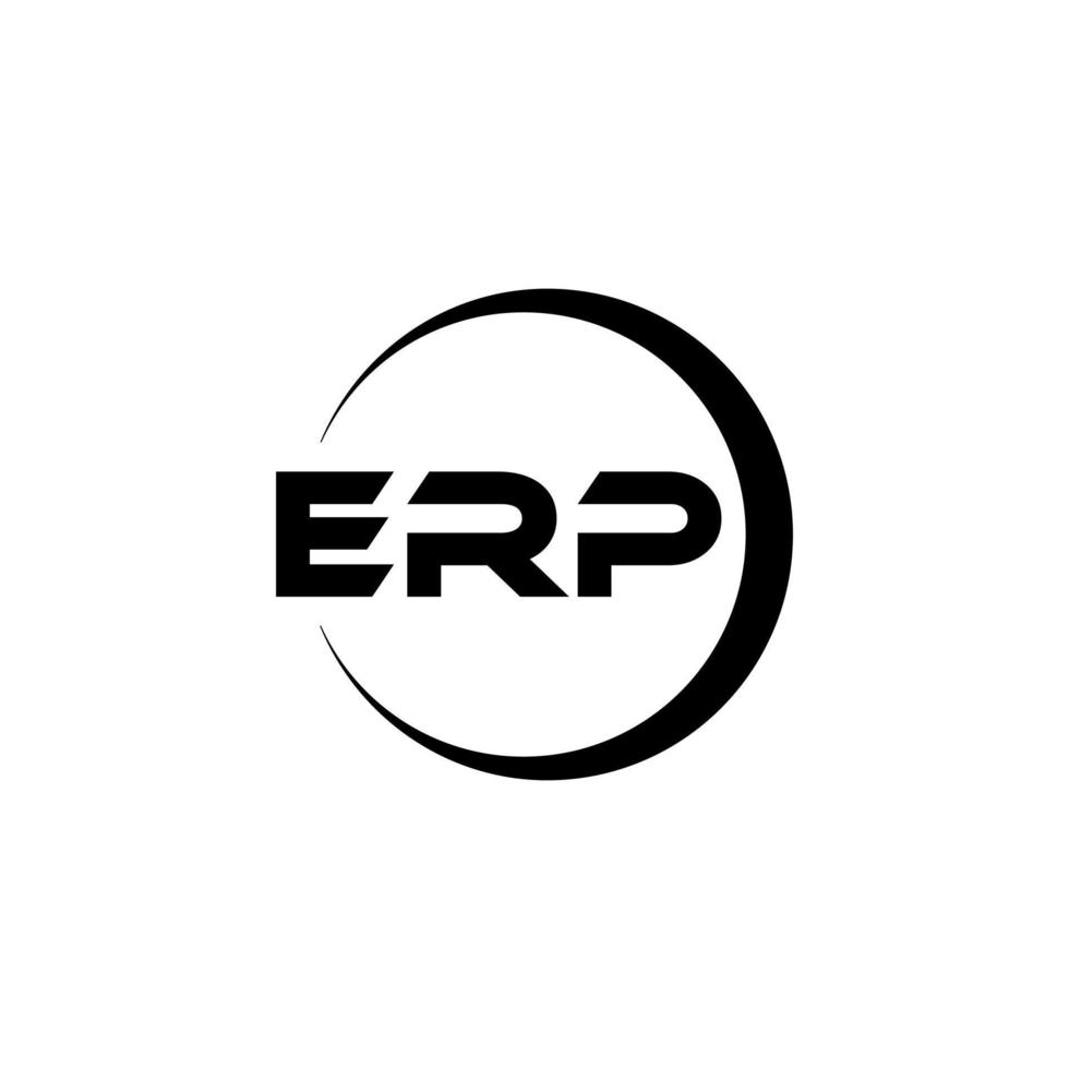 création de logo de lettre erp en illustration. logo vectoriel, dessins de calligraphie pour logo, affiche, invitation, etc. vecteur