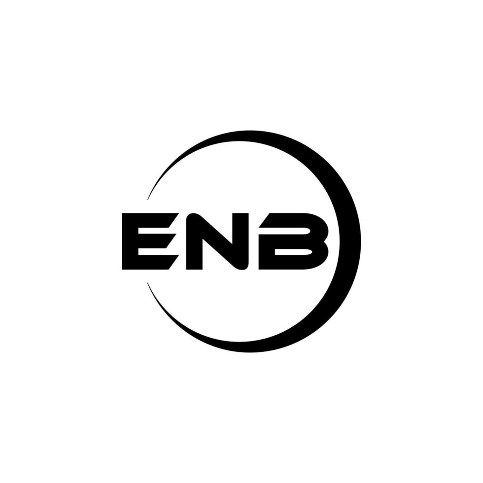 création de logo de lettre enb en illustration. logo vectoriel, dessins de calligraphie pour logo, affiche, invitation, etc. vecteur