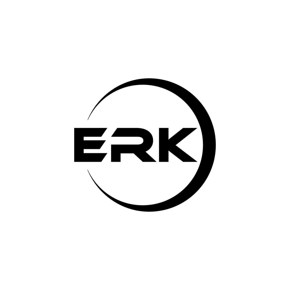 création de logo de lettre erk dans l'illustration. logo vectoriel, dessins de calligraphie pour logo, affiche, invitation, etc. vecteur