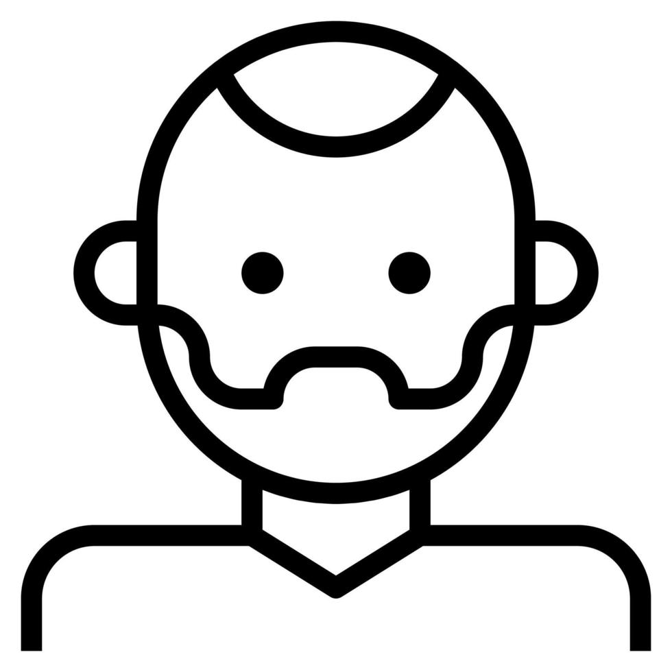 barbe poils du visage chauve homme avatar skinhead clip art icône vecteur
