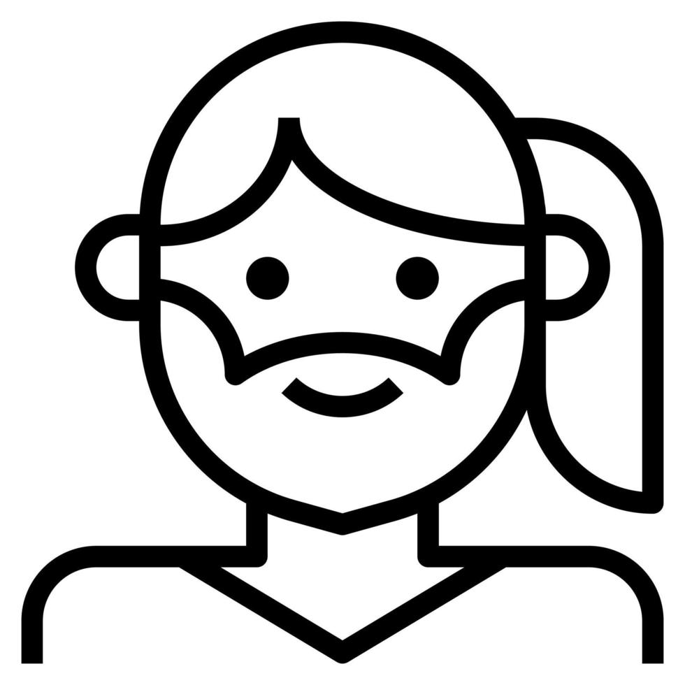 femme barbe transgenres lgbt mtf avatar clip art icône vecteur