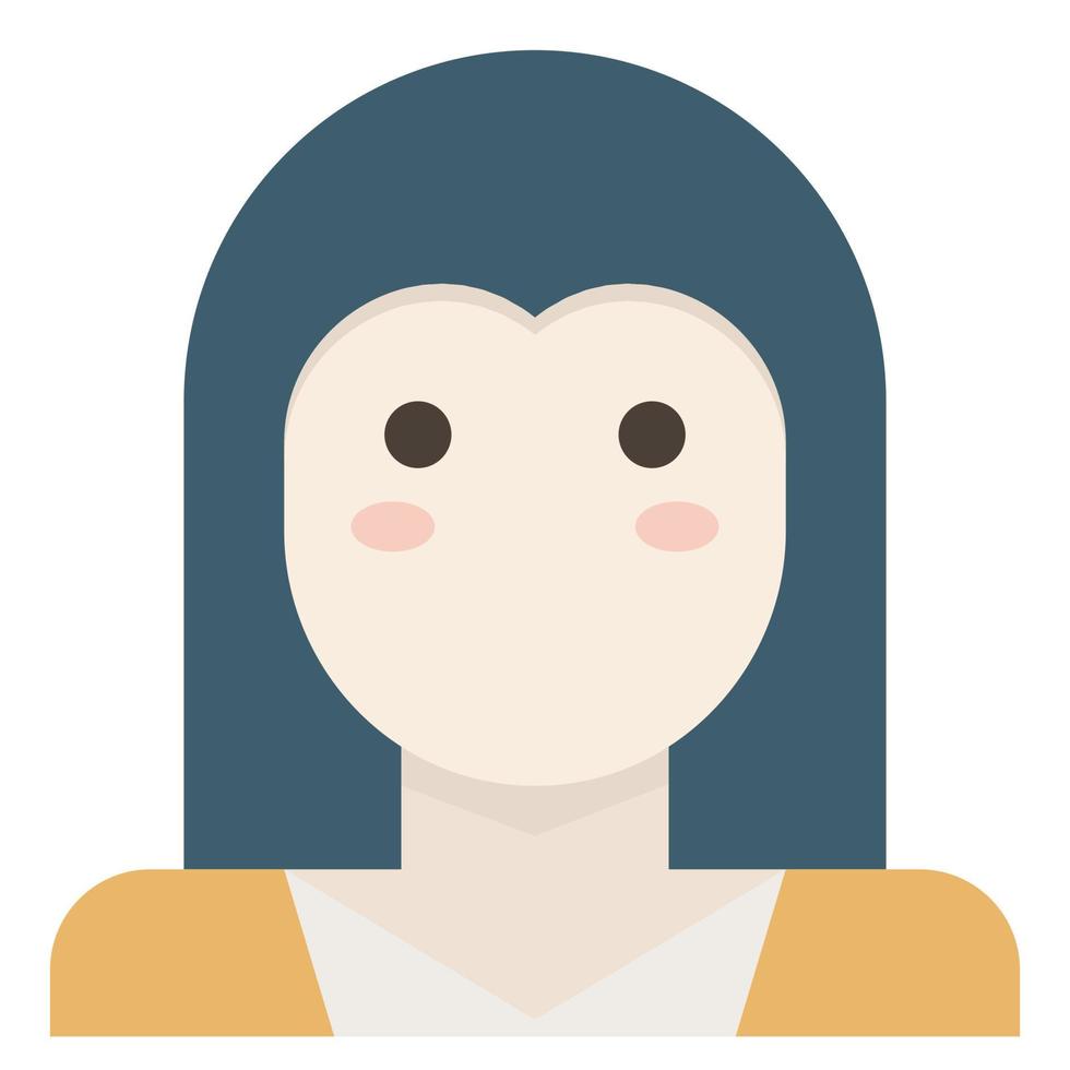 cheveux longs femme avatar coeur visage clip art icône vecteur
