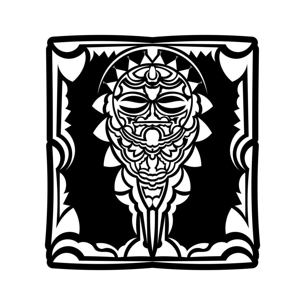 masque traditionnel maori. masque de style tatouage polynésien. illustration vectorielle. vecteur