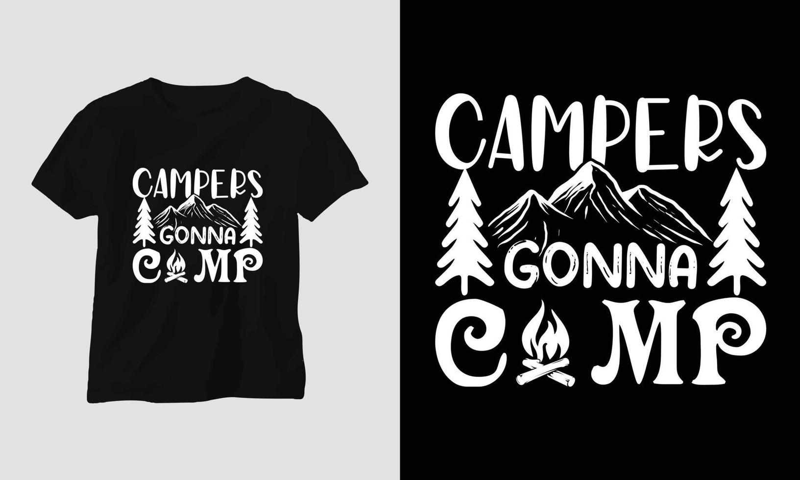 conception de camping svg avec camp, tente, montagne, jangle, arbre, ruban, silhouette de randonnée vecteur