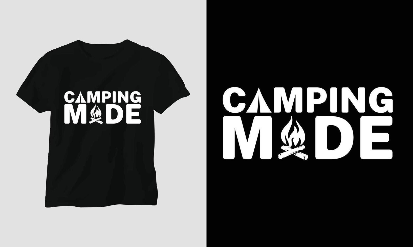 conception de camping svg avec camp, tente, montagne, jangle, arbre, ruban, silhouette de randonnée vecteur