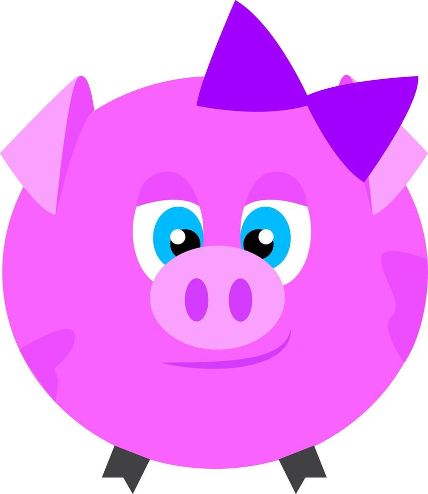 vecteur de cochon rose bébé ou illustration couleur