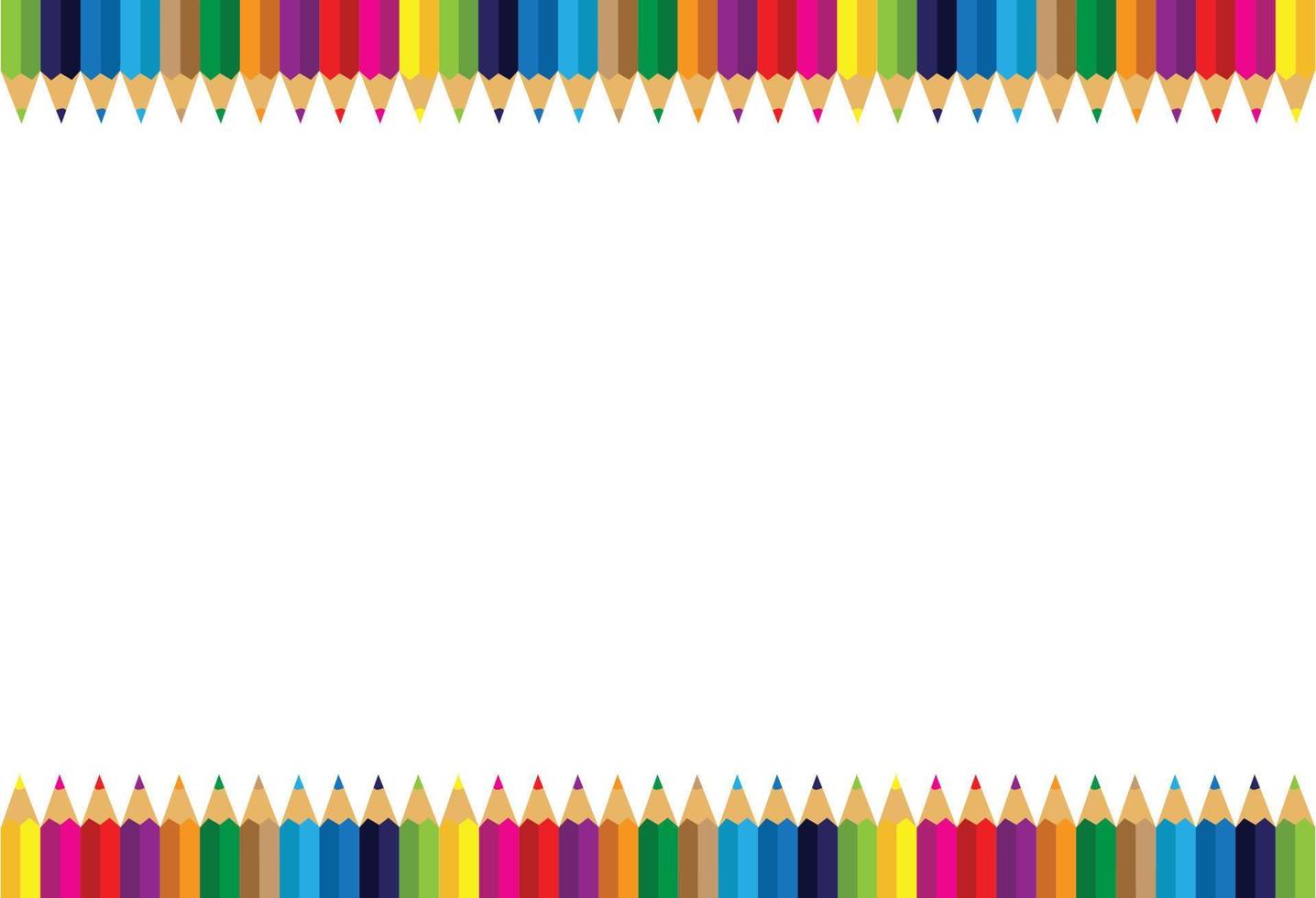 bordure de cadre de crayons colorés sur fond blanc, crayons colorés, illustration vectorielle. vecteur