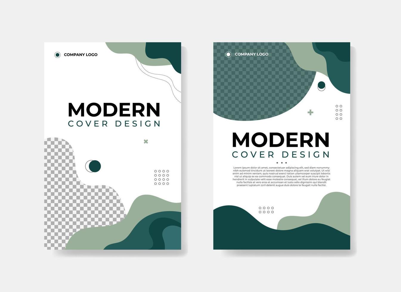 conception de fond de couverture moderne verte pour le rapport annuel, le dépliant, la brochure et la mise en page au format a4 vecteur