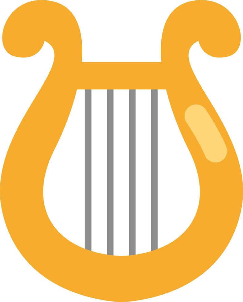 lyre d'or, illustration, vecteur, sur fond blanc. vecteur